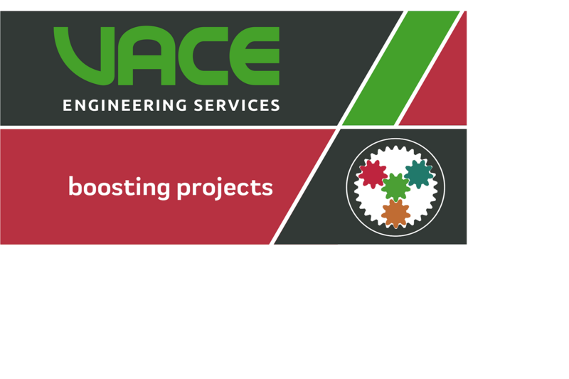 VACE Logo Engineering Services mit Slogan "boosting projects" 