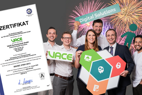 VACE Digital Solutions Gruppenfoto mit Zertifikat 