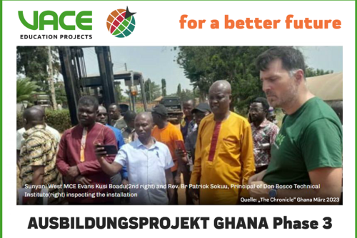 Ausbildungsprojekt Ghana Phase 3, VACE Mitarbeiter mit einheimischen Männern 