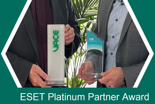 ESET Platinum Partner Award wird von 2 VACE Mitarbeitern gehalten 