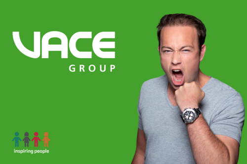 VACE Group Collage mit einer Person auf grünem Hintergrund 